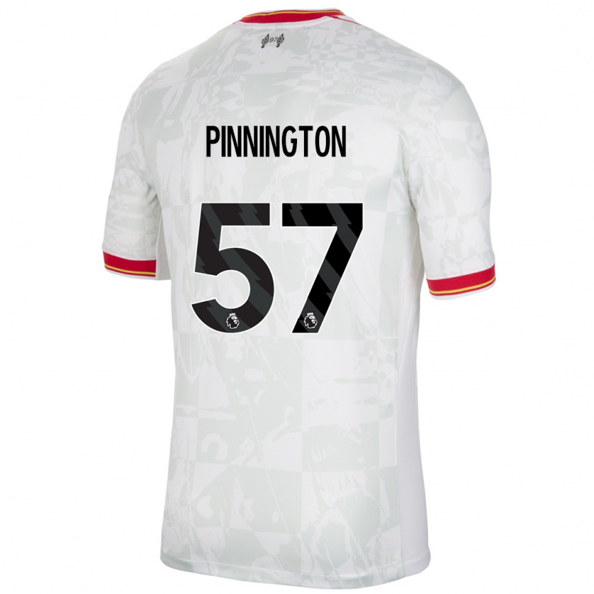 Niño Fútbol Camiseta Carter Pinnington #57 Blanco Rojo Negro Equipación Tercera 2024/25 Argentina