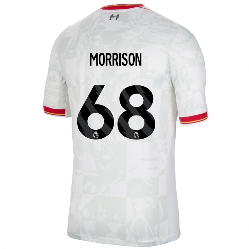 Niño Fútbol Camiseta Kieran Morrison #68 Blanco Rojo Negro Equipación Tercera 2024/25 Argentina