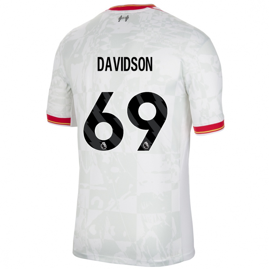 Niño Fútbol Camiseta Josh Davidson #69 Blanco Rojo Negro Equipación Tercera 2024/25 Argentina