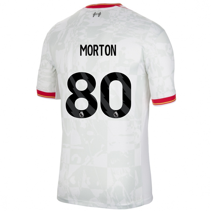 Niño Fútbol Camiseta Tyler Morton #80 Blanco Rojo Negro Equipación Tercera 2024/25 Argentina