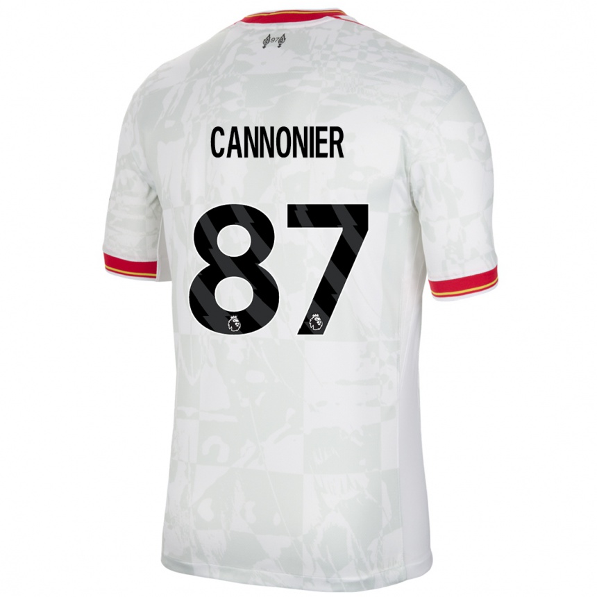 Niño Fútbol Camiseta Oakley Cannonier #87 Blanco Rojo Negro Equipación Tercera 2024/25 Argentina