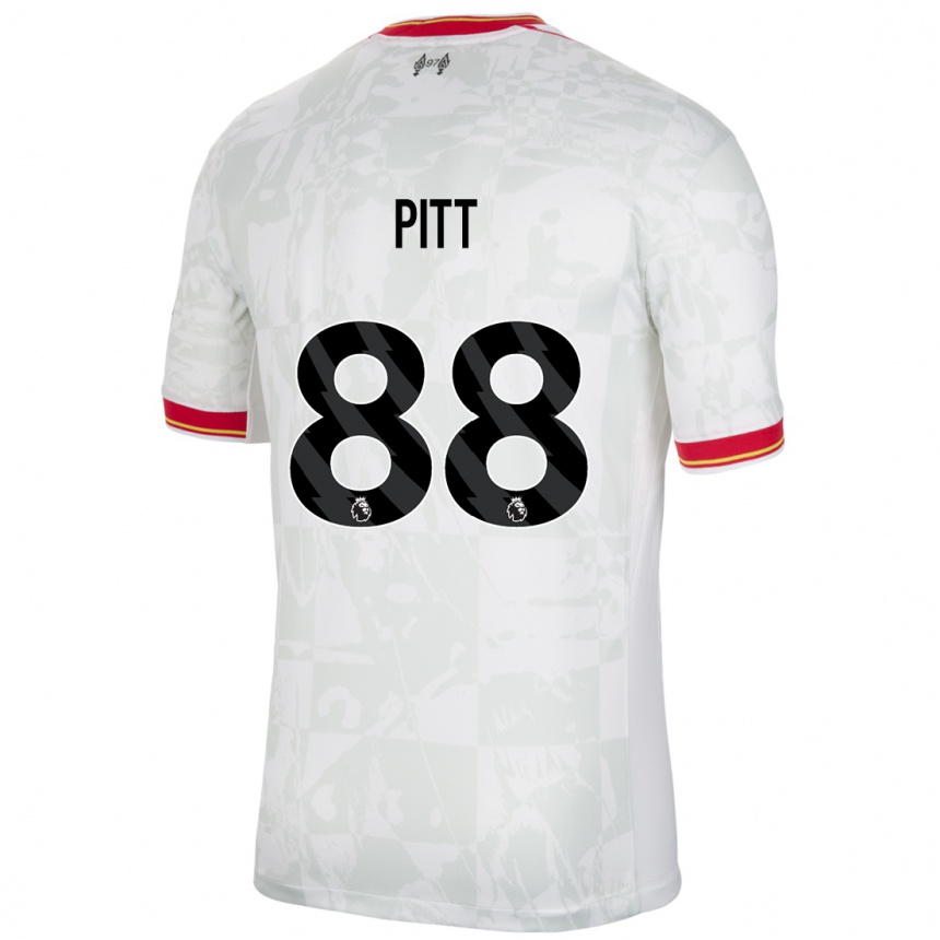 Niño Fútbol Camiseta Lucas Pitt #88 Blanco Rojo Negro Equipación Tercera 2024/25 Argentina