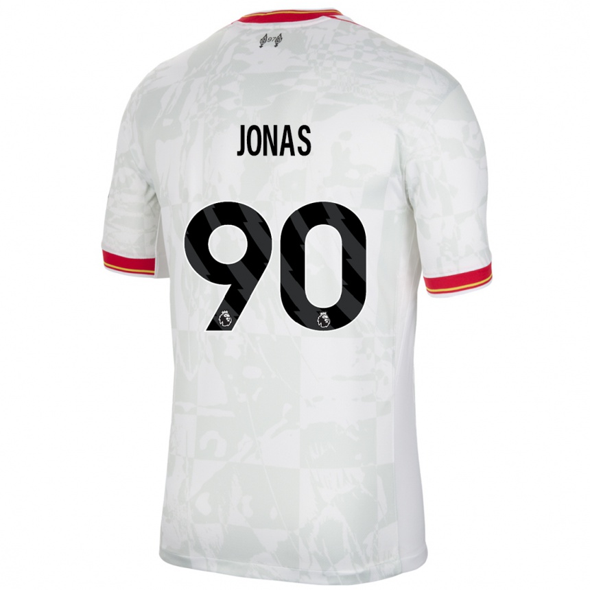 Niño Fútbol Camiseta Lee Jonas #90 Blanco Rojo Negro Equipación Tercera 2024/25 Argentina