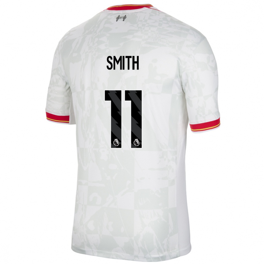 Niño Fútbol Camiseta Olivia Smith #11 Blanco Rojo Negro Equipación Tercera 2024/25 Argentina