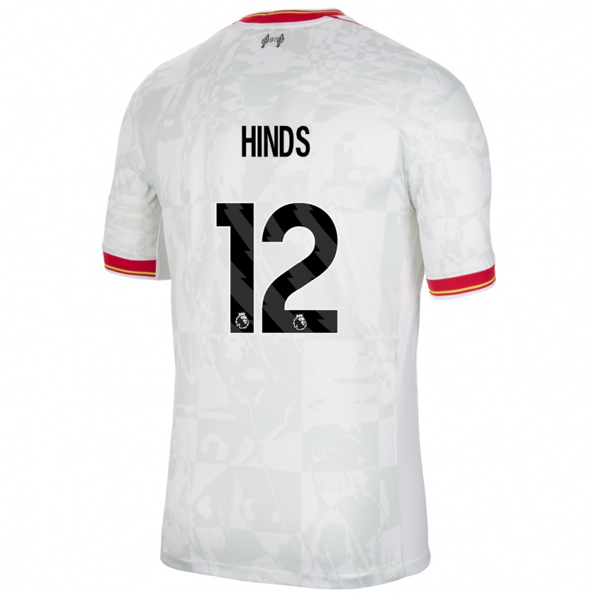 Niño Fútbol Camiseta Taylor Hinds #12 Blanco Rojo Negro Equipación Tercera 2024/25 Argentina