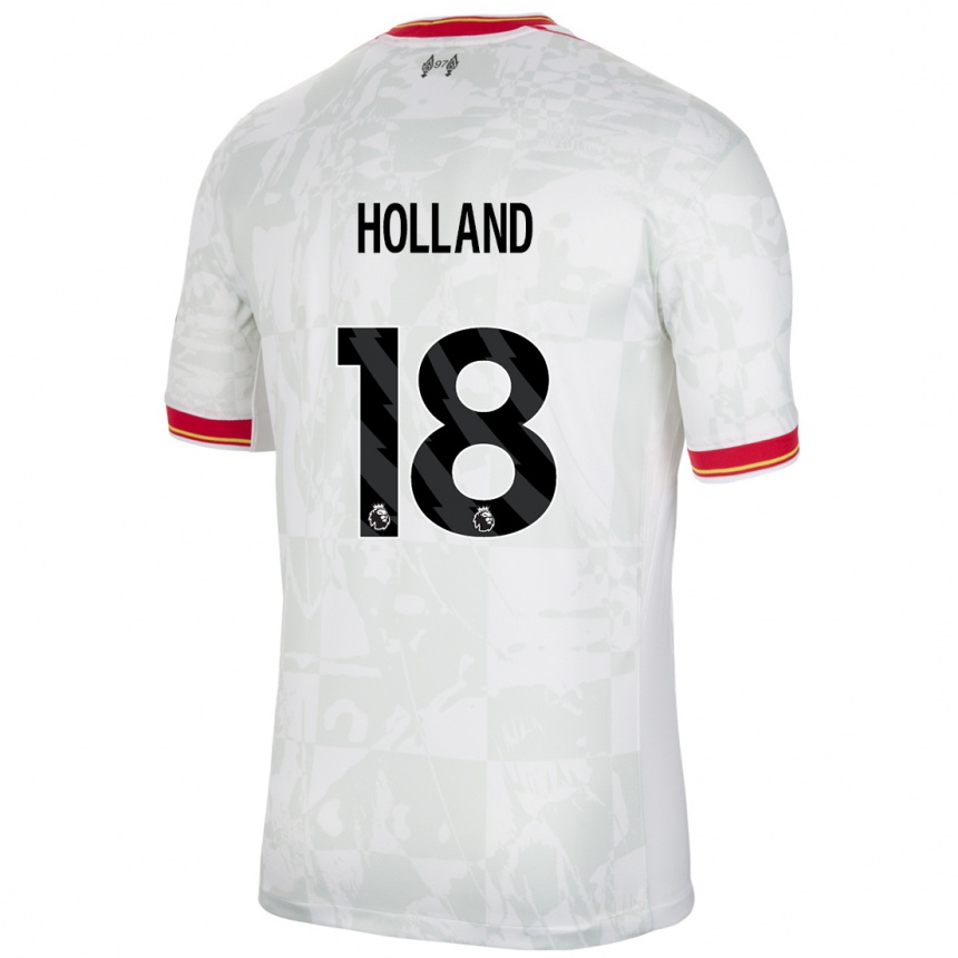 Niño Fútbol Camiseta Ceri Holland #18 Blanco Rojo Negro Equipación Tercera 2024/25 Argentina