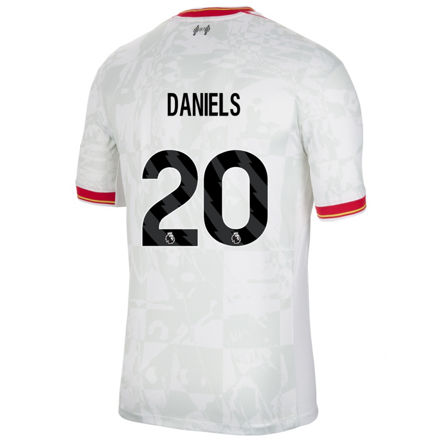 Niño Fútbol Camiseta Yana Daniels #20 Blanco Rojo Negro Equipación Tercera 2024/25 Argentina