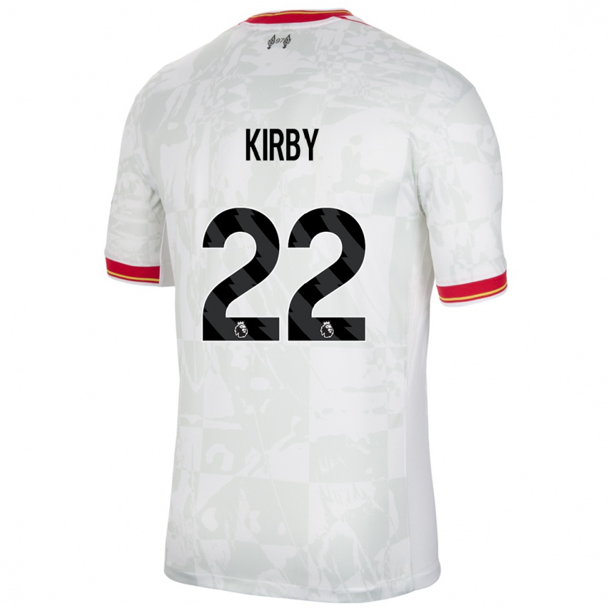 Niño Fútbol Camiseta Faye Kirby #22 Blanco Rojo Negro Equipación Tercera 2024/25 Argentina