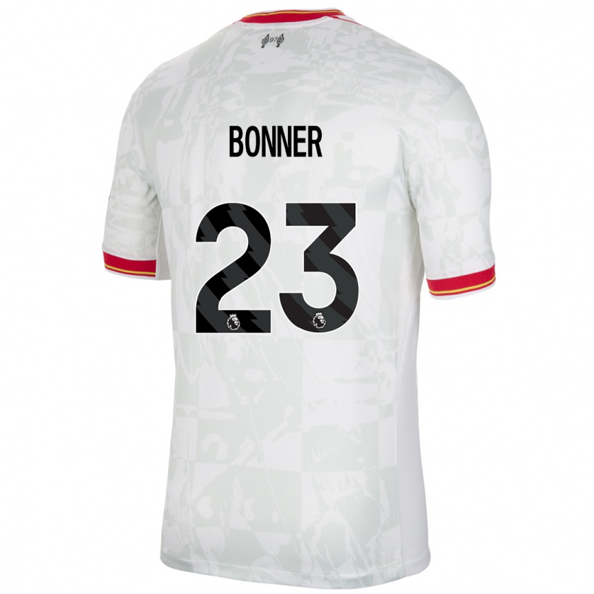 Niño Fútbol Camiseta Gemma Bonner #23 Blanco Rojo Negro Equipación Tercera 2024/25 Argentina