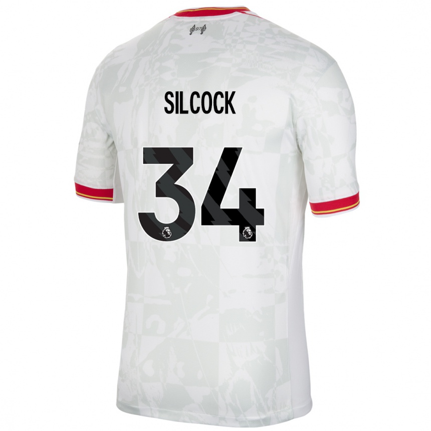 Niño Fútbol Camiseta Hannah Silcock #34 Blanco Rojo Negro Equipación Tercera 2024/25 Argentina