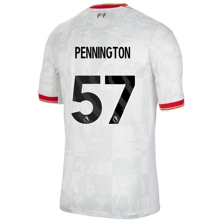 Niño Fútbol Camiseta Cody Pennington #57 Blanco Rojo Negro Equipación Tercera 2024/25 Argentina