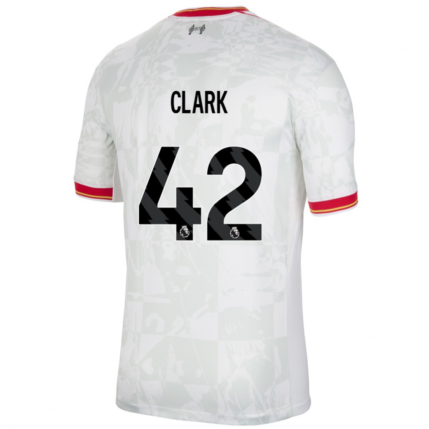 Niño Fútbol Camiseta Bobby Clark #42 Blanco Rojo Negro Equipación Tercera 2024/25 Argentina