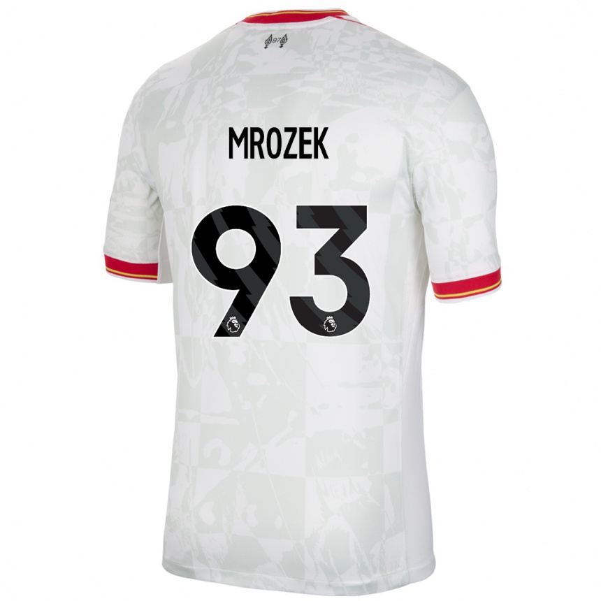 Niño Fútbol Camiseta Fabian Mrozek #93 Blanco Rojo Negro Equipación Tercera 2024/25 Argentina