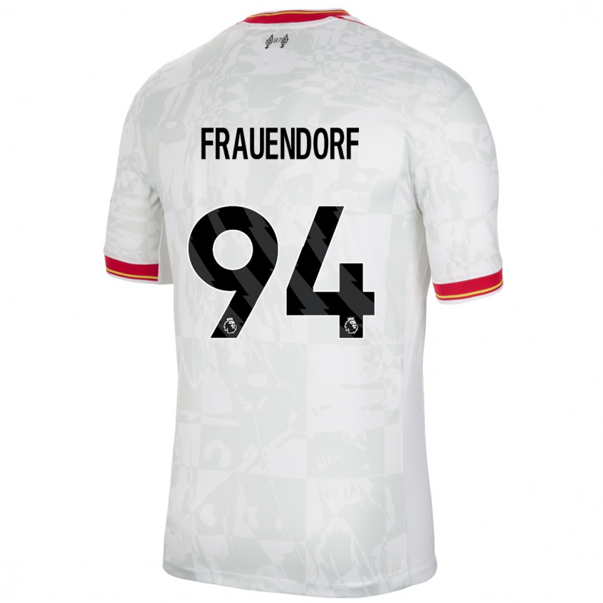 Niño Fútbol Camiseta Melkamu Frauendorf #94 Blanco Rojo Negro Equipación Tercera 2024/25 Argentina