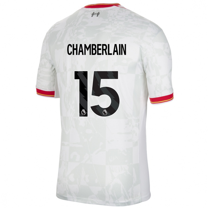 Niño Fútbol Camiseta Alex Oxlade Chamberlain #15 Blanco Rojo Negro Equipación Tercera 2024/25 Argentina