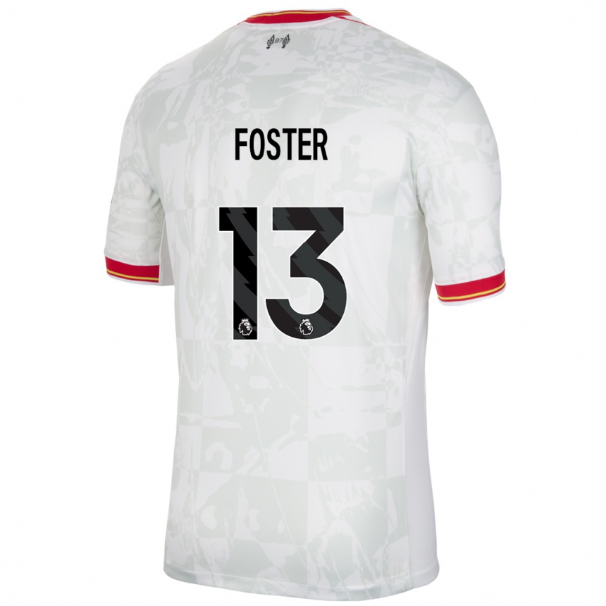 Niño Fútbol Camiseta Rylee Foster #13 Blanco Rojo Negro Equipación Tercera 2024/25 Argentina