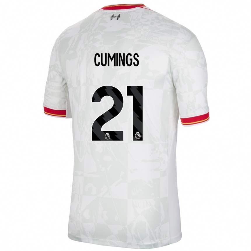 Niño Fútbol Camiseta Eartha Cumings #21 Blanco Rojo Negro Equipación Tercera 2024/25 Argentina