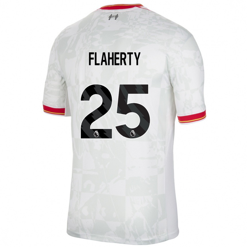 Niño Fútbol Camiseta Gilly Flaherty #25 Blanco Rojo Negro Equipación Tercera 2024/25 Argentina