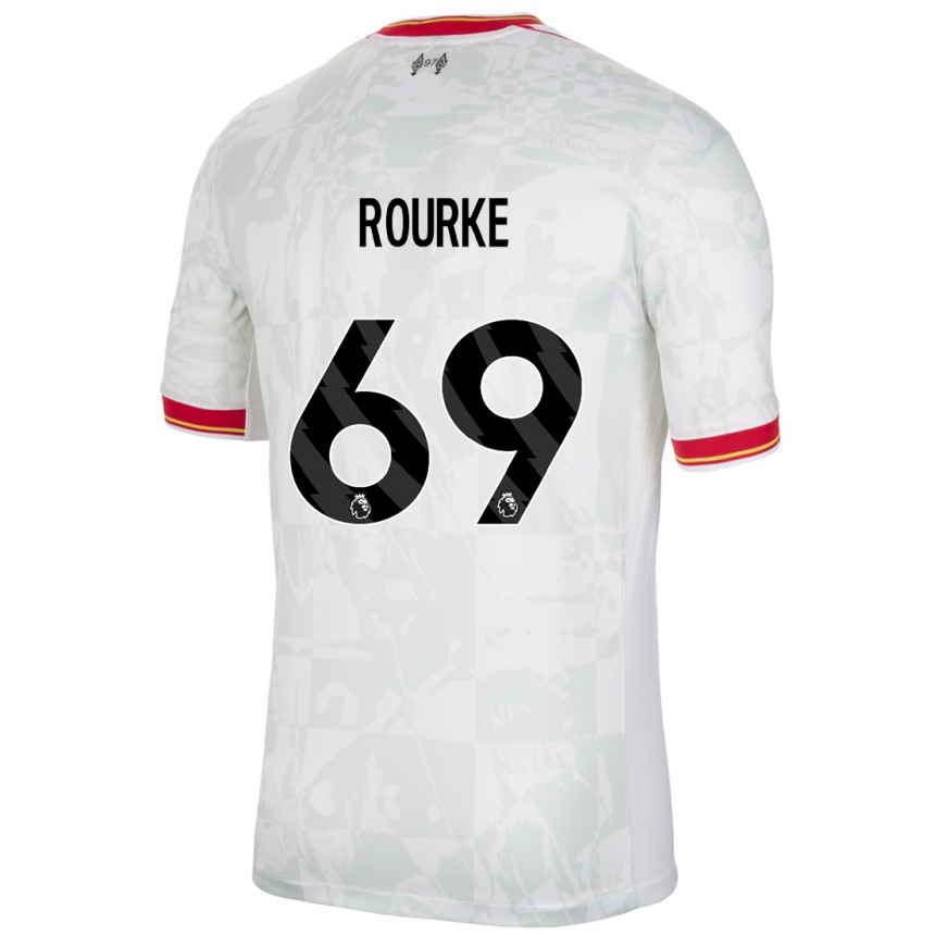 Niño Fútbol Camiseta Fidel O'rourke #69 Blanco Rojo Negro Equipación Tercera 2024/25 Argentina