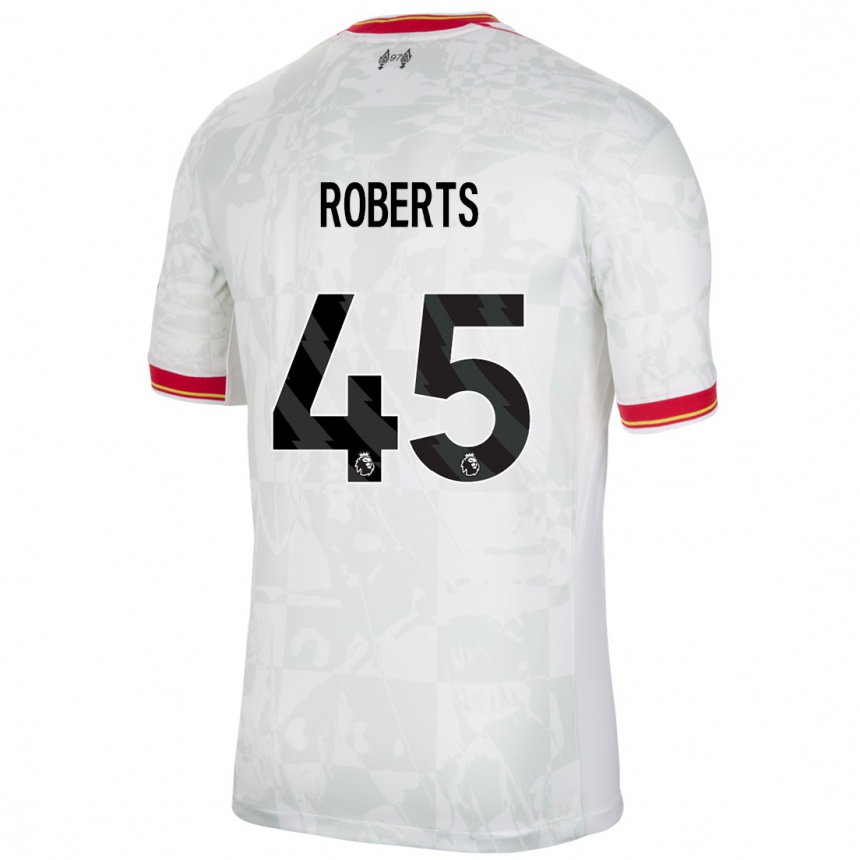 Niño Fútbol Camiseta Iwan Roberts #45 Blanco Rojo Negro Equipación Tercera 2024/25 Argentina