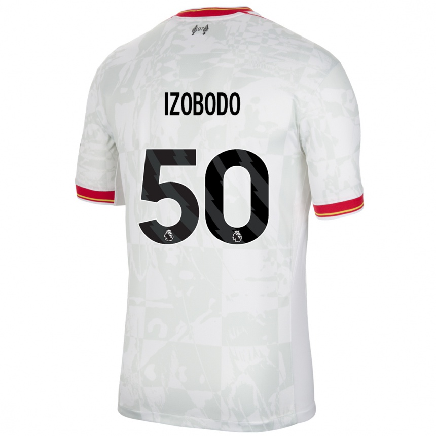 Niño Fútbol Camiseta Elijah Izobodo John #50 Blanco Rojo Negro Equipación Tercera 2024/25 Argentina