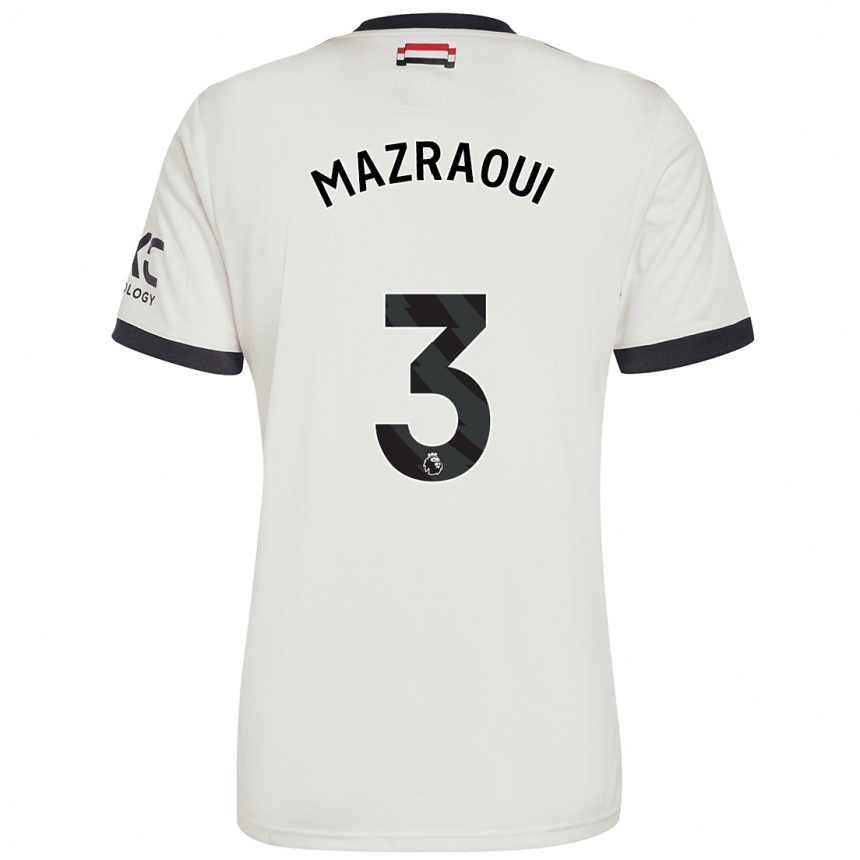 Niño Fútbol Camiseta Noussair Mazraoui #3 Blanquecino Equipación Tercera 2024/25 Argentina