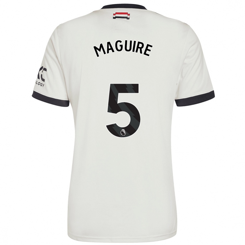 Niño Fútbol Camiseta Harry Maguire #5 Blanquecino Equipación Tercera 2024/25 Argentina