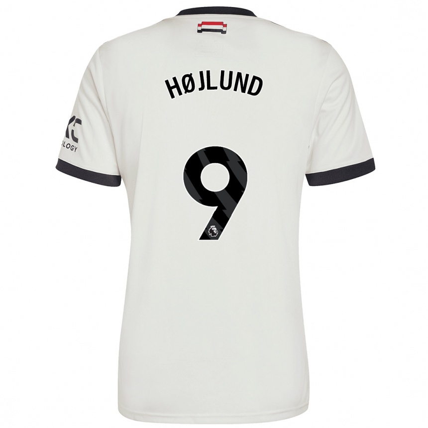 Niño Fútbol Camiseta Rasmus Højlund #9 Blanquecino Equipación Tercera 2024/25 Argentina