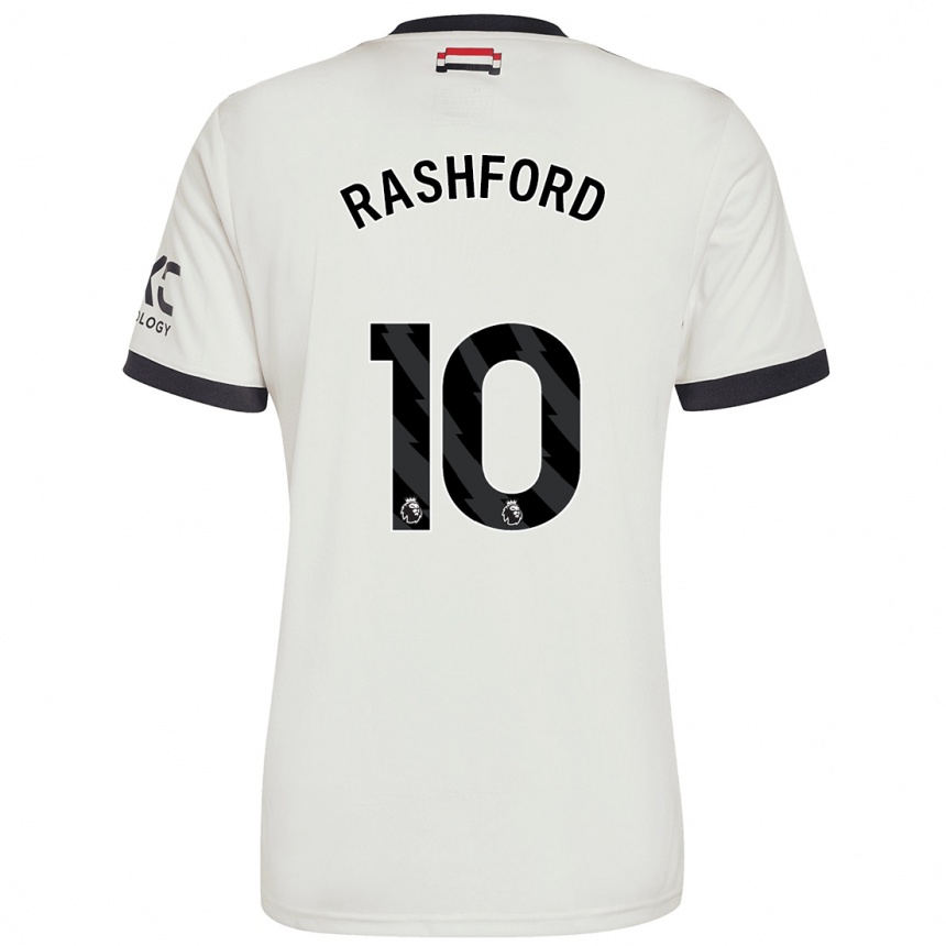 Niño Fútbol Camiseta Marcus Rashford #10 Blanquecino Equipación Tercera 2024/25 Argentina