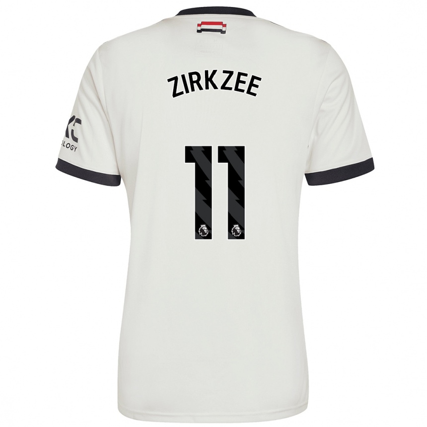 Niño Fútbol Camiseta Joshua Zirkzee #11 Blanquecino Equipación Tercera 2024/25 Argentina