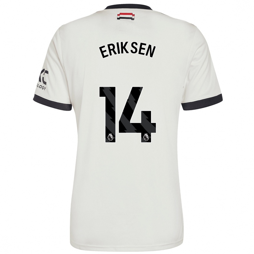 Niño Fútbol Camiseta Christian Eriksen #14 Blanquecino Equipación Tercera 2024/25 Argentina