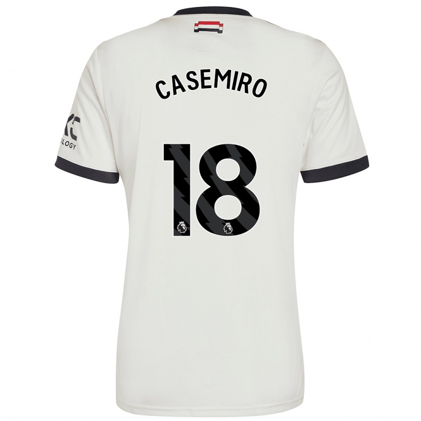 Niño Fútbol Camiseta Casemiro #18 Blanquecino Equipación Tercera 2024/25 Argentina