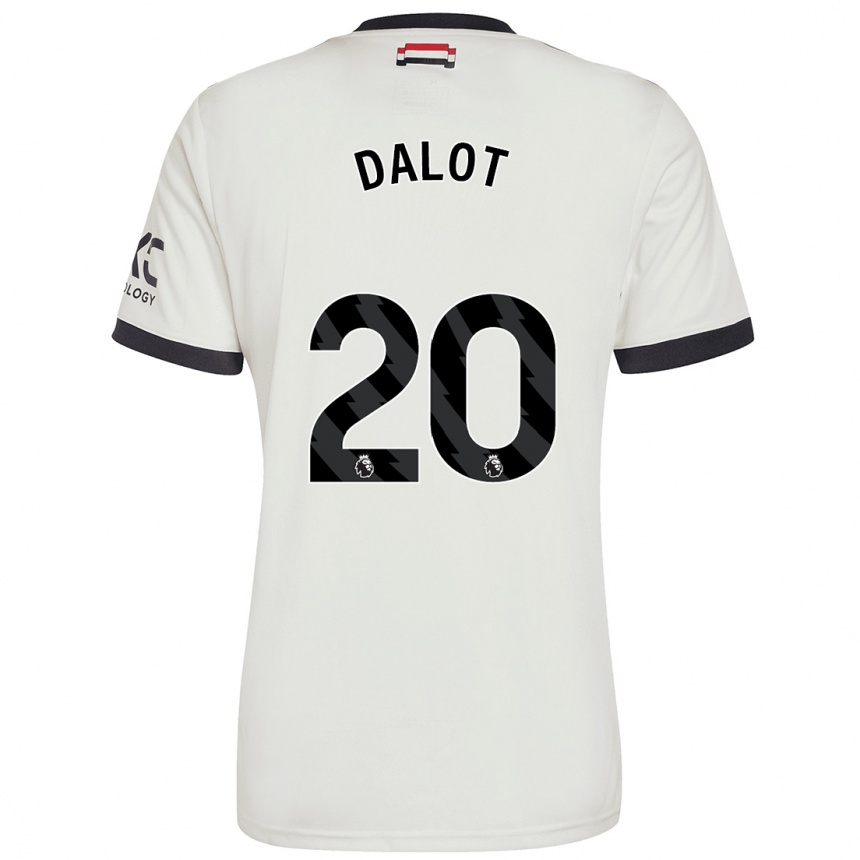 Niño Fútbol Camiseta Diogo Dalot #20 Blanquecino Equipación Tercera 2024/25 Argentina