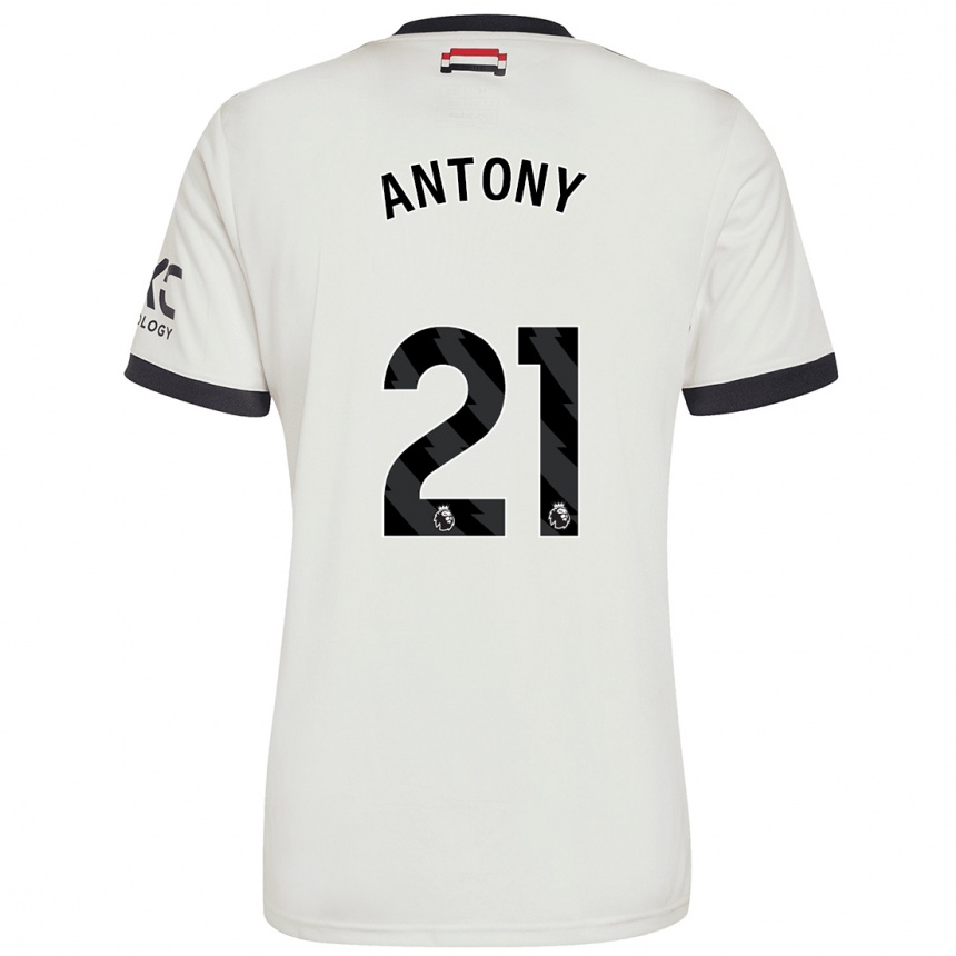 Niño Fútbol Camiseta Antony #21 Blanquecino Equipación Tercera 2024/25 Argentina