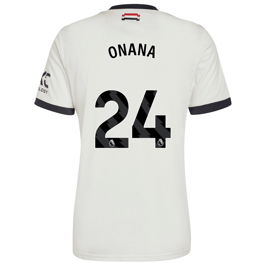 Niño Fútbol Camiseta André Onana #24 Blanquecino Equipación Tercera 2024/25 Argentina