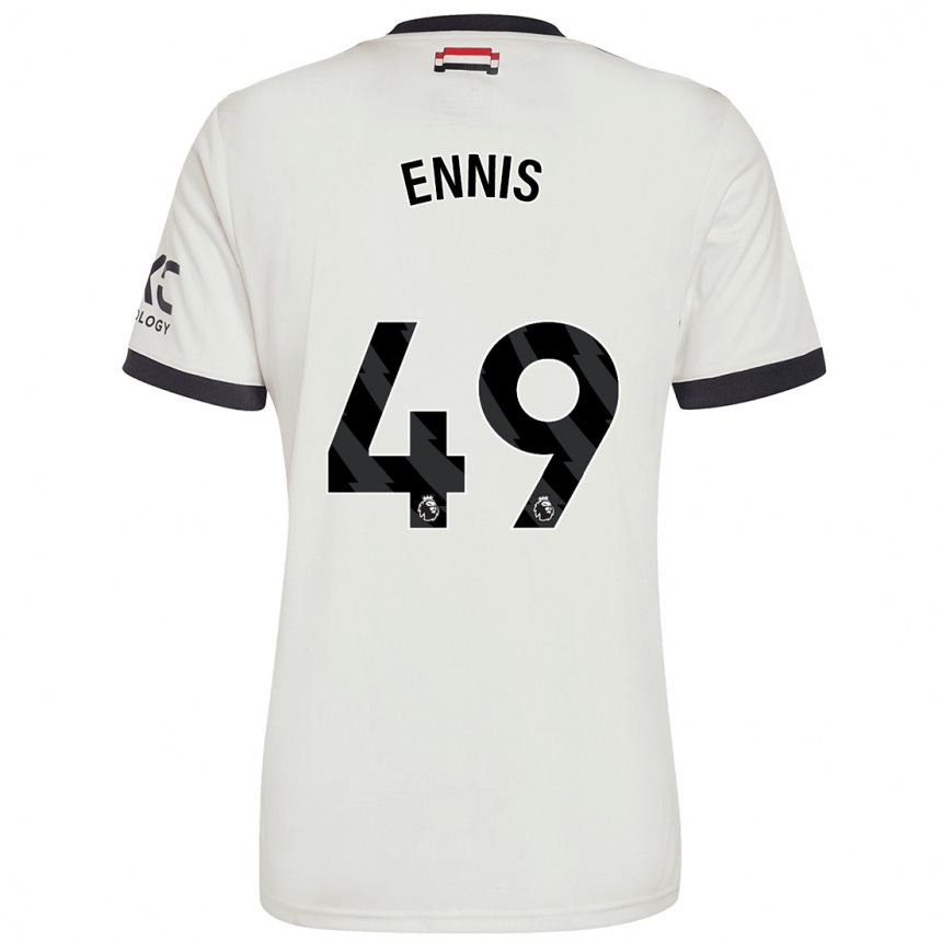 Niño Fútbol Camiseta Ethan Ennis #49 Blanquecino Equipación Tercera 2024/25 Argentina