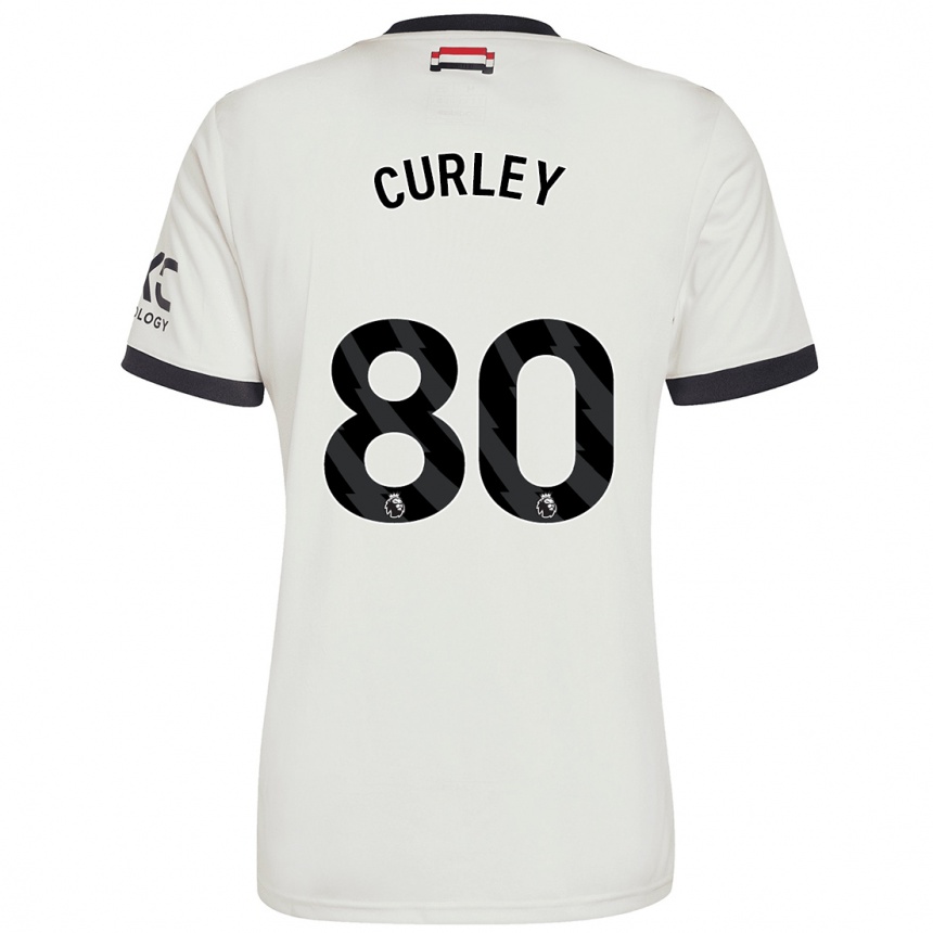 Niño Fútbol Camiseta Ruben Curley #80 Blanquecino Equipación Tercera 2024/25 Argentina