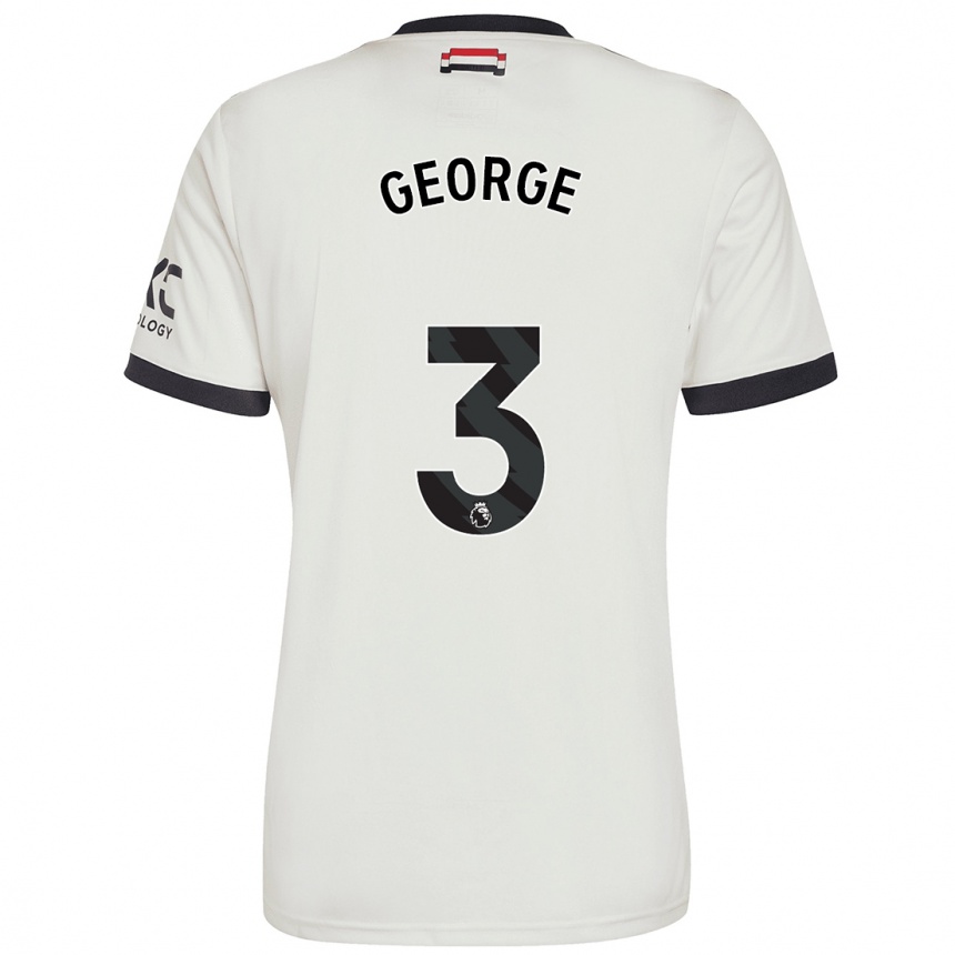 Niño Fútbol Camiseta Gabby George #3 Blanquecino Equipación Tercera 2024/25 Argentina