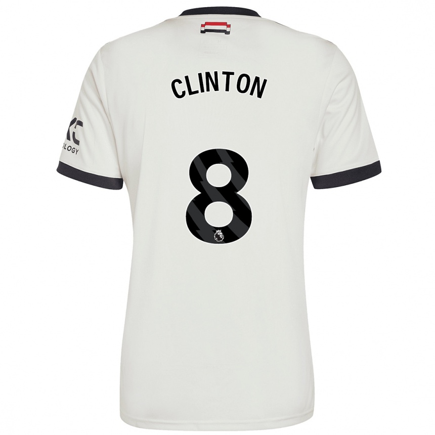 Niño Fútbol Camiseta Grace Clinton #8 Blanquecino Equipación Tercera 2024/25 Argentina