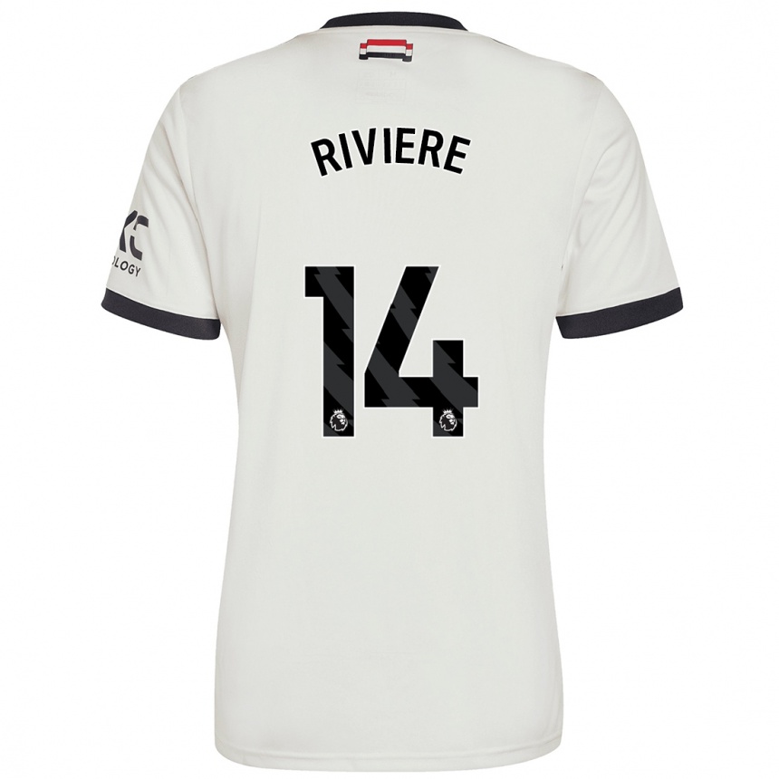 Niño Fútbol Camiseta Jayde Riviere #14 Blanquecino Equipación Tercera 2024/25 Argentina