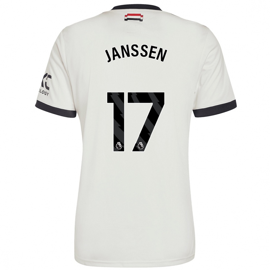 Niño Fútbol Camiseta Dominique Janssen #17 Blanquecino Equipación Tercera 2024/25 Argentina