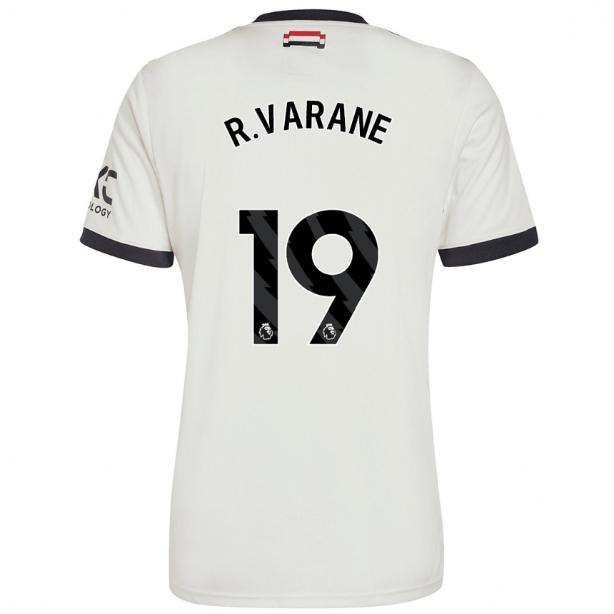 Niño Fútbol Camiseta Raphael Varane #19 Blanquecino Equipación Tercera 2024/25 Argentina