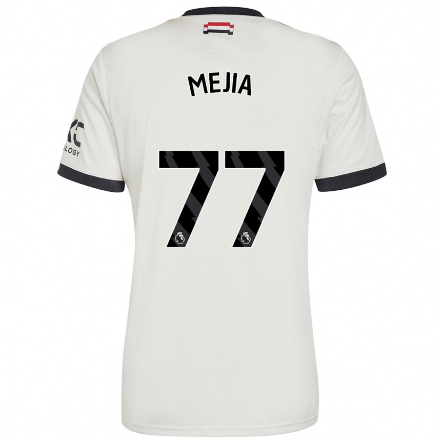 Niño Fútbol Camiseta Mateo Mejia #77 Blanquecino Equipación Tercera 2024/25 Argentina