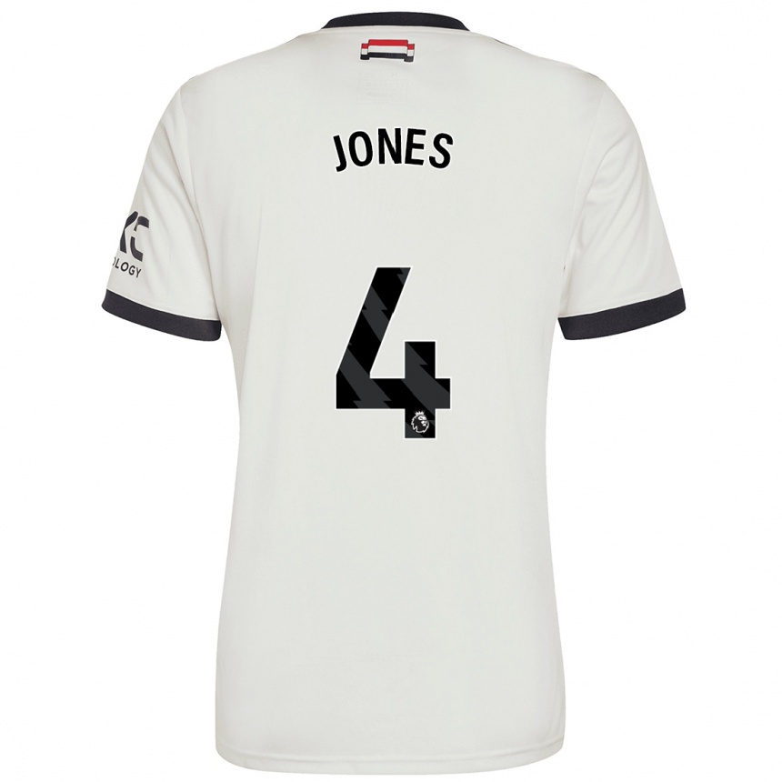 Niño Fútbol Camiseta Phil Jones #4 Blanquecino Equipación Tercera 2024/25 Argentina