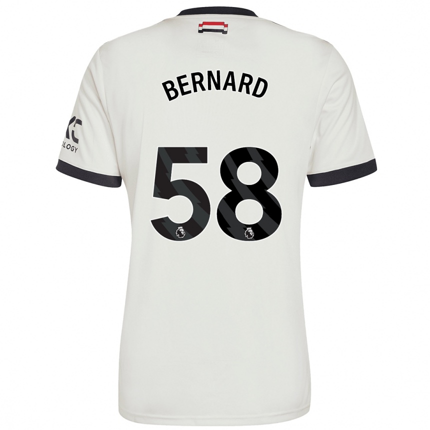 Niño Fútbol Camiseta Bernard #58 Blanquecino Equipación Tercera 2024/25 Argentina