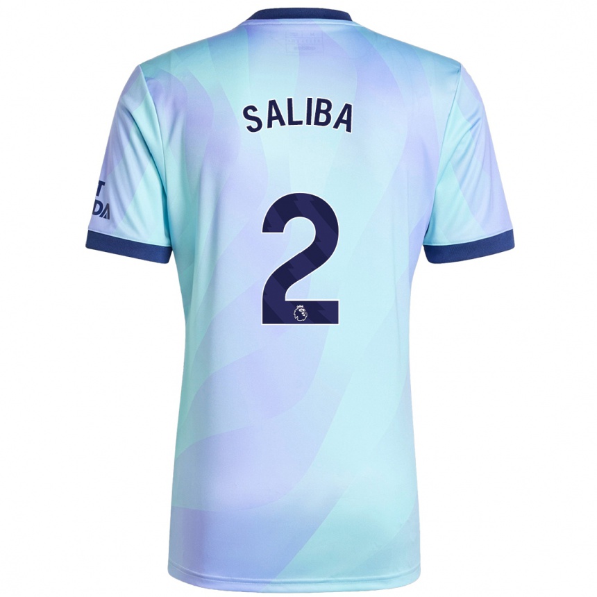 Niño Fútbol Camiseta William Saliba #2 Agua Equipación Tercera 2024/25 Argentina