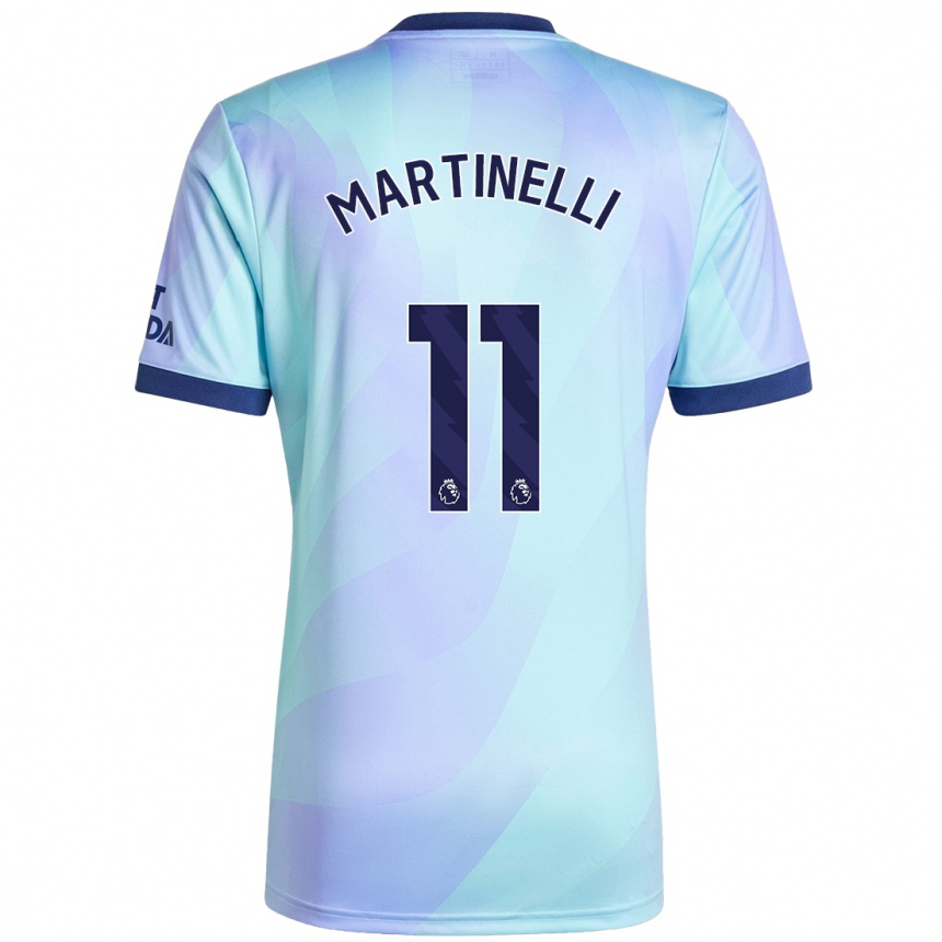 Niño Fútbol Camiseta Gabriel Martinelli #11 Agua Equipación Tercera 2024/25 Argentina