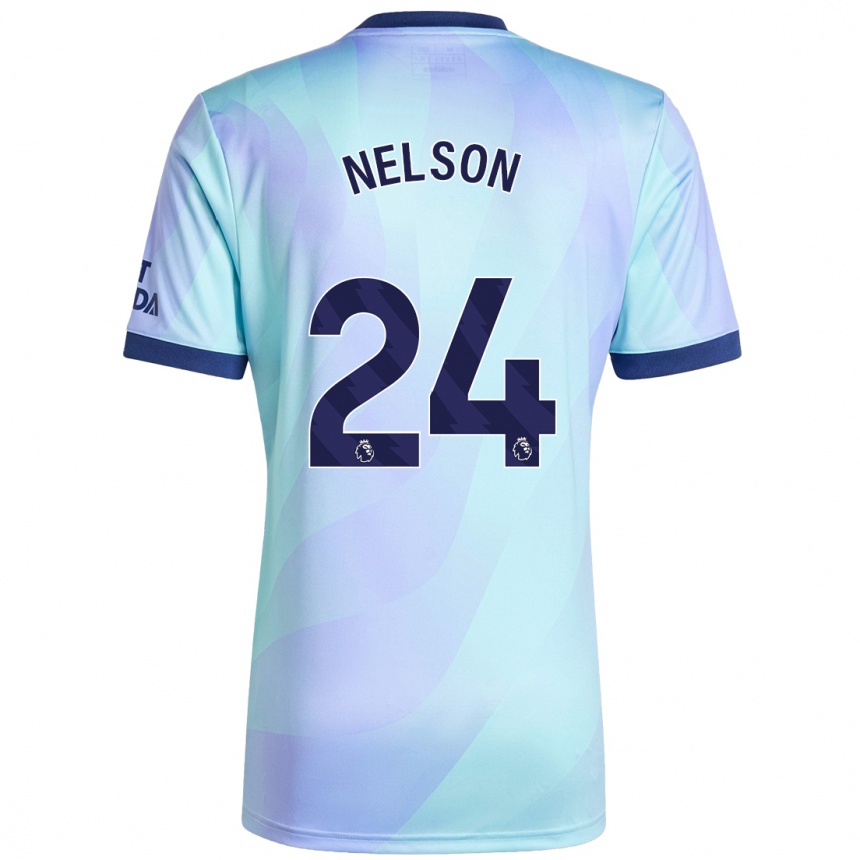 Niño Fútbol Camiseta Reiss Nelson #24 Agua Equipación Tercera 2024/25 Argentina