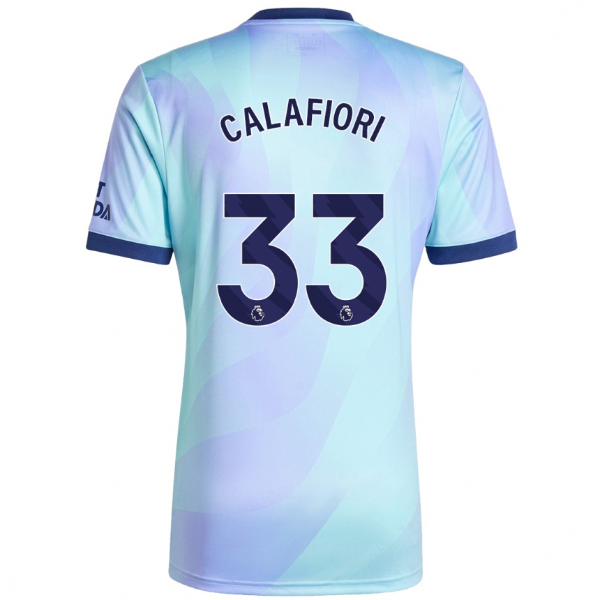 Niño Fútbol Camiseta Riccardo Calafiori #33 Agua Equipación Tercera 2024/25 Argentina