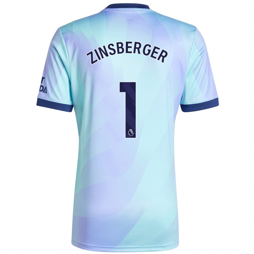 Niño Fútbol Camiseta Manuela Zinsberger #1 Agua Equipación Tercera 2024/25 Argentina